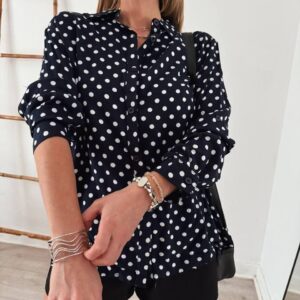 Camisa Lunares Azul Marino Classy